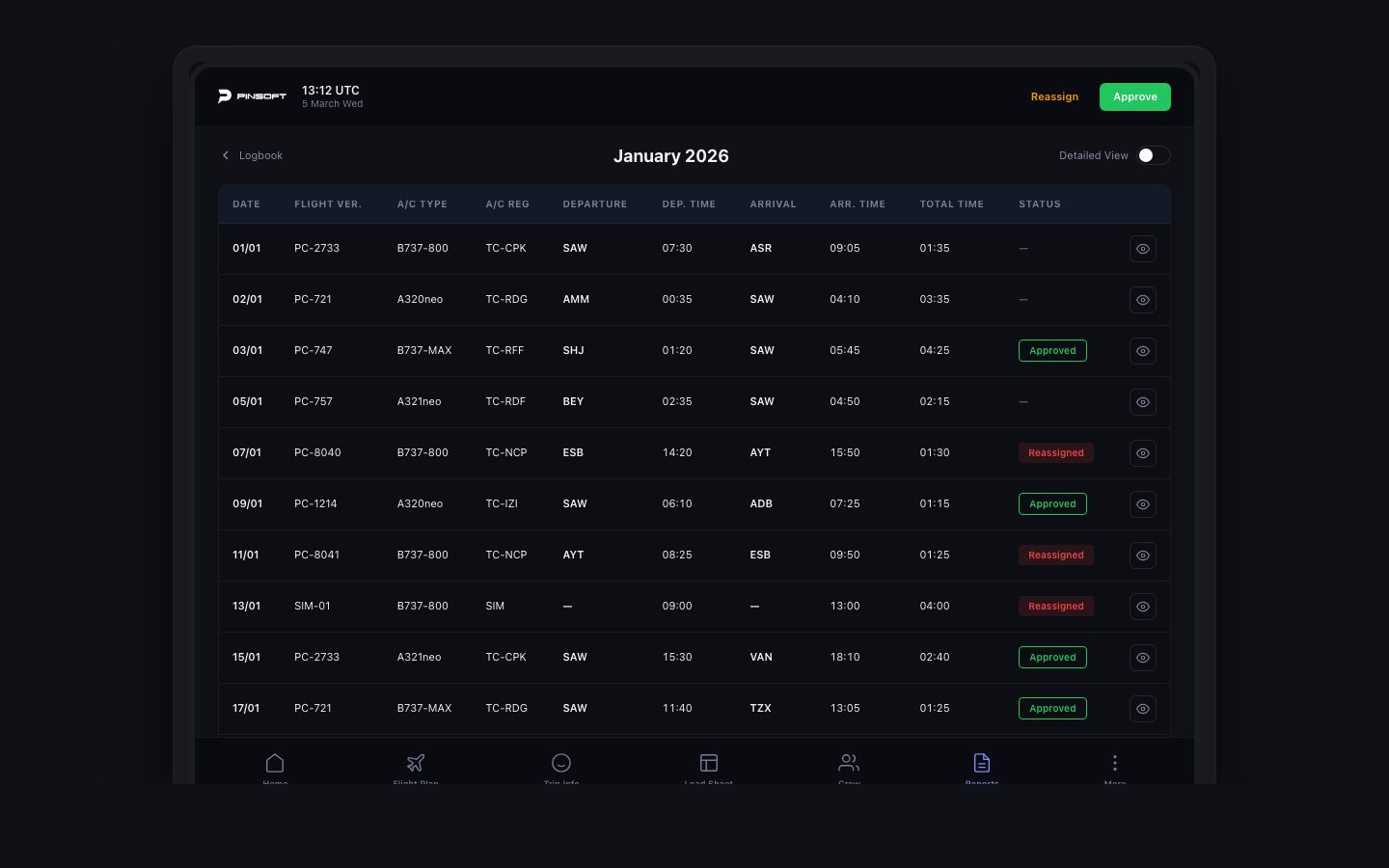 Digital Pilot Flight Logs — Tablet 3