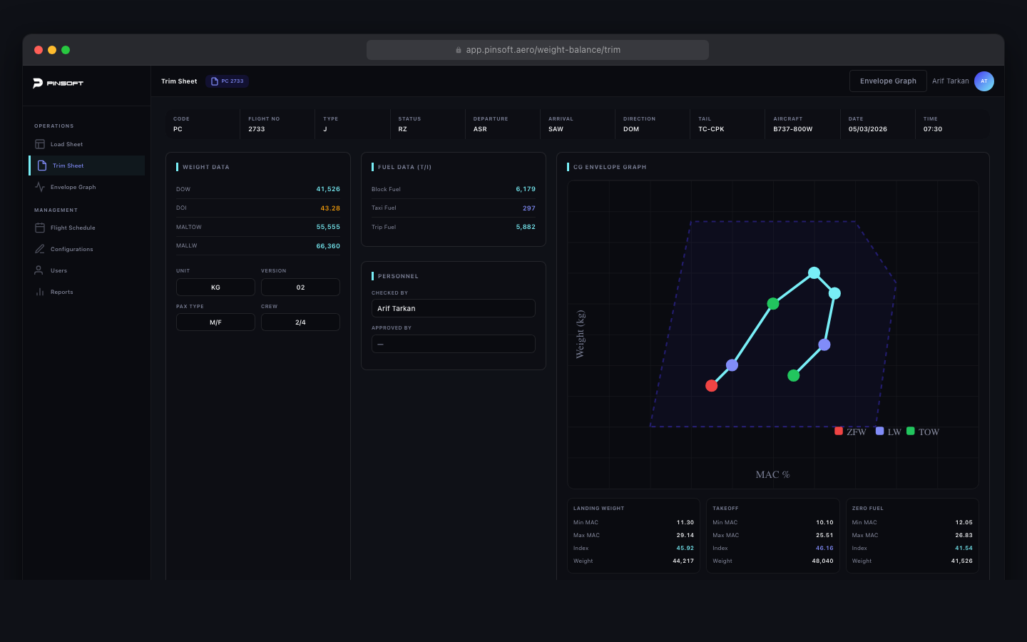 Weight & Balance — Web Responsive 2