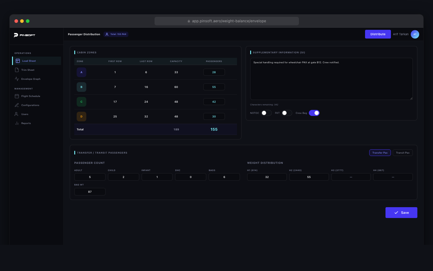 Weight & Balance — Web Responsive 3
