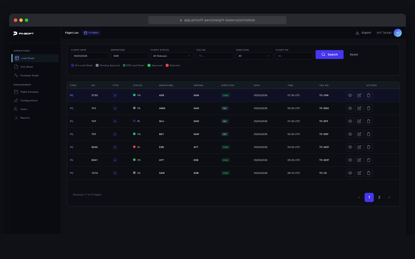 Weight & Balance — Web Responsive 4
